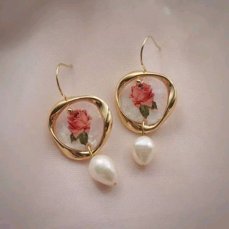 Rose & Pearl Earrings